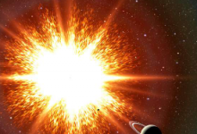 藝術(shù)家的超新星爆炸概念即將消滅一顆類似土星的行星