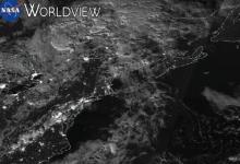 NASA衛(wèi)星捕獲了以賽亞斯進(jìn)入加拿大的夜間軌道
