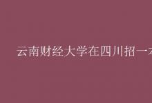 教育資訊:云南財(cái)經(jīng)大學(xué)在四川招一本嗎