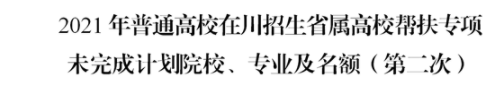 四川2021國家專項(xiàng)計(jì)劃第三次征集志愿計(jì)劃