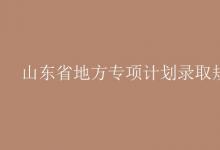 教育資訊:山東省地方專項(xiàng)計劃錄取規(guī)則