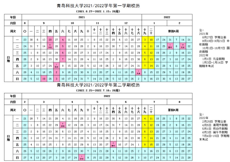 青島科技大學校歷