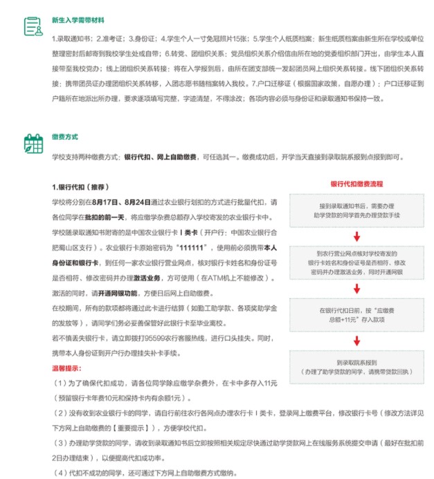 安徽新華學(xué)院新生入學(xué)須知