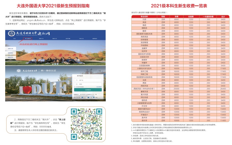大連外國語大學(xué)新生入學(xué)須知