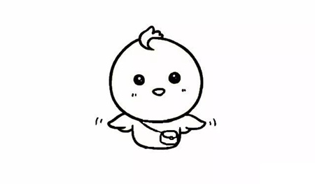 可愛(ài)的卡通小雞簡(jiǎn)筆畫(huà)的畫(huà)法4