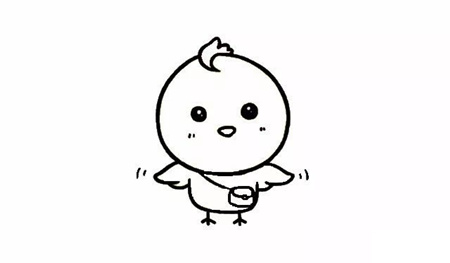 可愛(ài)的卡通小雞簡(jiǎn)筆畫(huà)的畫(huà)法5