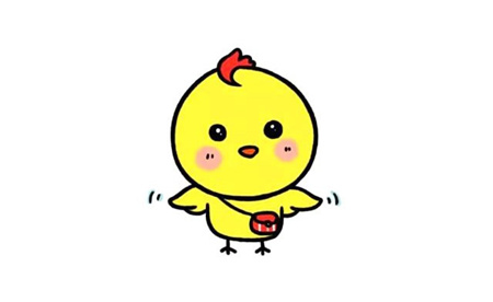 可愛(ài)的卡通小雞簡(jiǎn)筆畫(huà)的畫(huà)法6