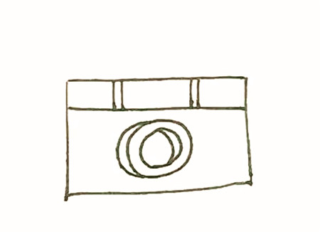 照相機(jī)簡(jiǎn)筆畫(huà)彩色的畫(huà)法4