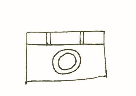 照相機(jī)簡(jiǎn)筆畫(huà)彩色的畫(huà)法3
