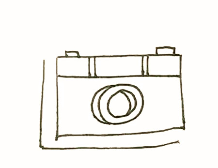 照相機(jī)簡(jiǎn)筆畫(huà)彩色的畫(huà)法5