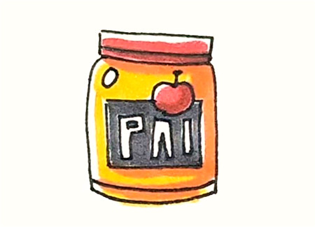 果醬簡筆畫的畫法4