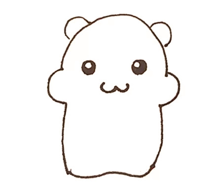 可愛(ài)的倉(cāng)鼠簡(jiǎn)筆畫(huà)畫(huà)法步驟圖解2