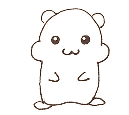 可愛(ài)的倉(cāng)鼠簡(jiǎn)筆畫(huà)畫(huà)法步驟圖解3