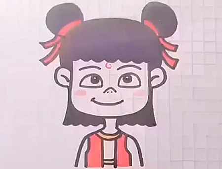 怎么畫哪吒簡筆畫步驟6
