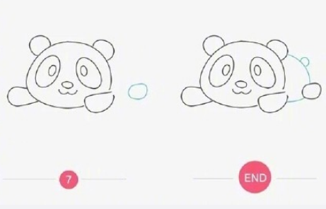 趴著的熊貓的簡(jiǎn)筆畫怎么畫4