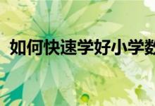 如何快速學好小學數(shù)學的公式、概念和定理