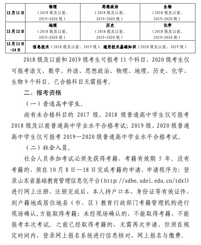 2021山東冬季高中學業(yè)水平考試什么時候報名