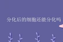 教育資訊：分化后的細胞還能分化嗎