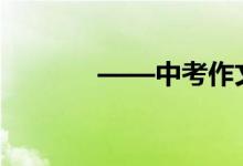 ——中考作文是一篇八股文！
