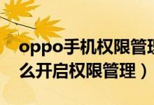 oppo手機(jī)權(quán)限管理怎樣設(shè)置（oppo手機(jī)怎么開(kāi)啟權(quán)限管理）