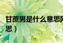 甘蔗男是什么意思網(wǎng)絡(luò)用語（甘蔗男是什么意思）