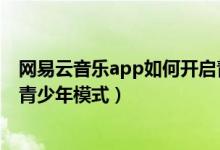 網(wǎng)易云音樂app如何開啟青少年模式（網(wǎng)易云音樂怎么設(shè)置青少年模式）