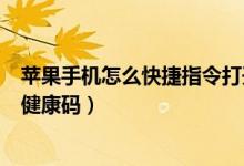 蘋果手機怎么快捷指令打開健康碼（蘋果手機怎么快速開啟健康碼）
