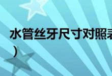 水管絲牙尺寸對照表（水管內(nèi)絲牙壞了怎么辦）