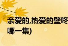 親愛(ài)的,熱愛(ài)的壁咚是哪一集(佟年壁咚韓商言哪一集)