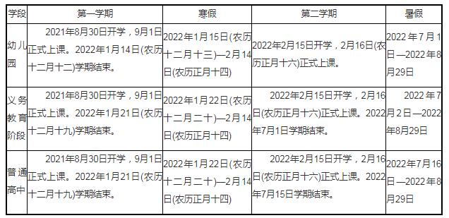 2022福建莆田中小學(xué)什么時候放寒假