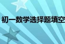 初一數(shù)學(xué)選擇題填空題有何解題方法和技巧？