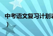 中考語文復習計劃表圖片（中考語文復習計劃）