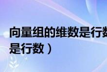 向量組的維數(shù)是行數(shù)還是列數(shù)(維數(shù)是列數(shù)還是行數(shù))