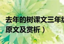 去年的樹(shù)課文三年級(jí)上冊(cè)原文（去年的樹(shù)課文原文及賞析）