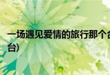 一場遇見愛情的旅行那個臺播出(一場遇見愛情的旅行播出平臺)