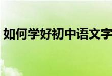 如何學(xué)好初中語文字詞(如何學(xué)好初中語文)
