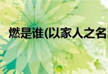 燃是誰(shuí)(以家人之名以家人之名中的燃是誰(shuí))