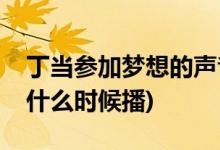 丁當參加夢想的聲音是哪期(丁當夢想的聲音什么時候播)