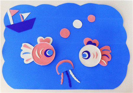 兒童節(jié)環(huán)保紙杯金魚(yú)貼畫(huà)手工制作4