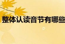 整體認讀音節(jié)有哪些(整體認讀音節(jié)有哪些)
