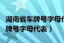 湖南省車牌號字母代表城市大小嗎（湖南省車牌號字母代表）