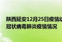 陜西延安12月25日疫情動(dòng)態(tài)消息:陜西延安昨日24號(hào)新型冠狀病毒肺炎疫情情況