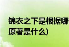 錦衣之下是根據(jù)哪部小說(shuō)改編的(錦衣之下的原著是什么)
