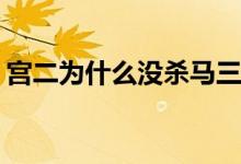 宮二為什么沒(méi)殺馬三(宮二為什么能打過(guò)馬三)