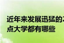 近年來發(fā)展迅猛的211和985大學(xué)以及地方重點大學(xué)都有哪些