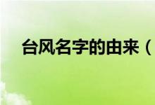 臺(tái)風(fēng)名字的由來（臺(tái)風(fēng)名字都是咋起的）