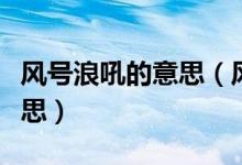 風號浪吼的意思（風號浪吼里面的號是什么意思）