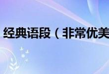 經(jīng)典語段（非常優(yōu)美的一段話句句經(jīng)典窩心）