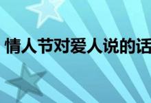 情人節(jié)對(duì)愛人說(shuō)的話(七夕情人節(jié)表白情話)