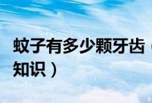 蚊子有多少顆牙齒（關(guān)于蚊子你需要知道的冷知識(shí)）